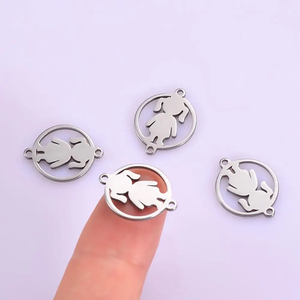 20 шт. женские браслеты с подвесками соединители из нержавеющей стали круглый