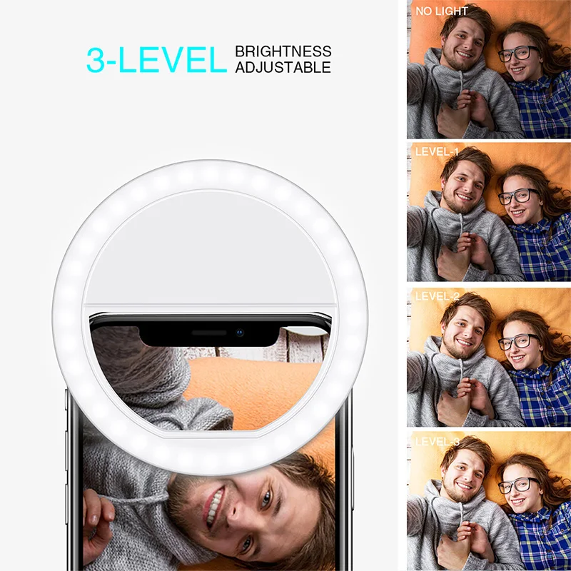Освещение для фотосъемки портативная кольцевая лампа 3 уровня яркости