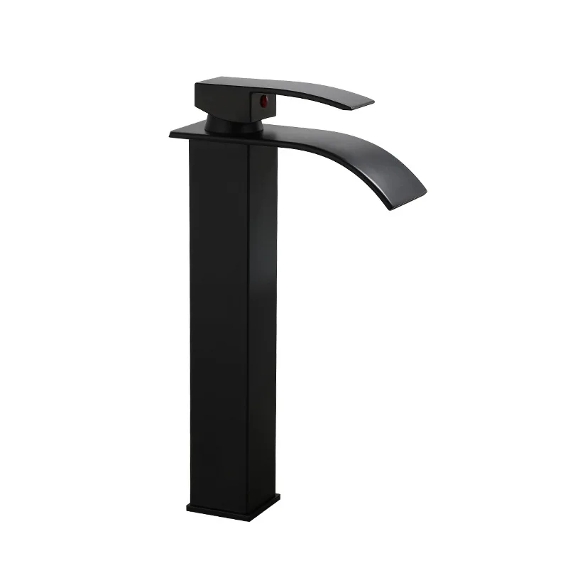 Basin Faucet Black Waterfall Mixer Tap Brass Bathroom Hot and Cold Sink faucet | Обустройство дома