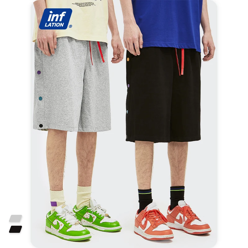 

INFLATION Lounge Sweat Shorts For Men Street Wear Summer Elastic Waisted Hip Hop Shorts Men Plus Size Running Shorts 3768S21