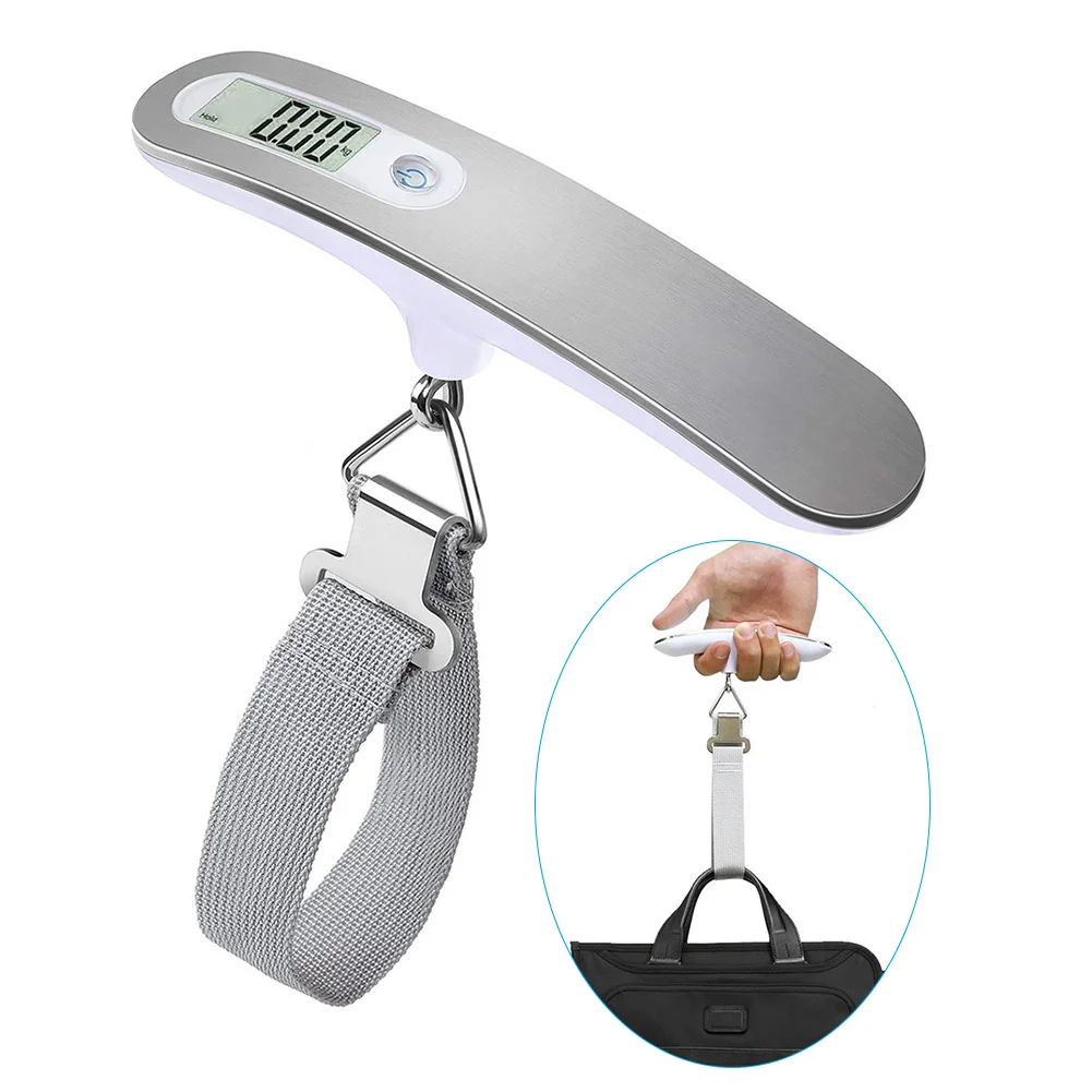 Горячие цифровые весы для багажа из нержавеющей стали весом 50 кг путешествий