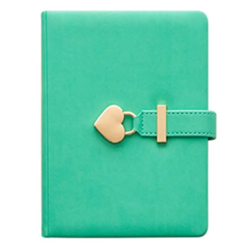 

B6 Notebook Notepad Heart Lock Leather Cover Journal Diary Planner Stationery F2TA