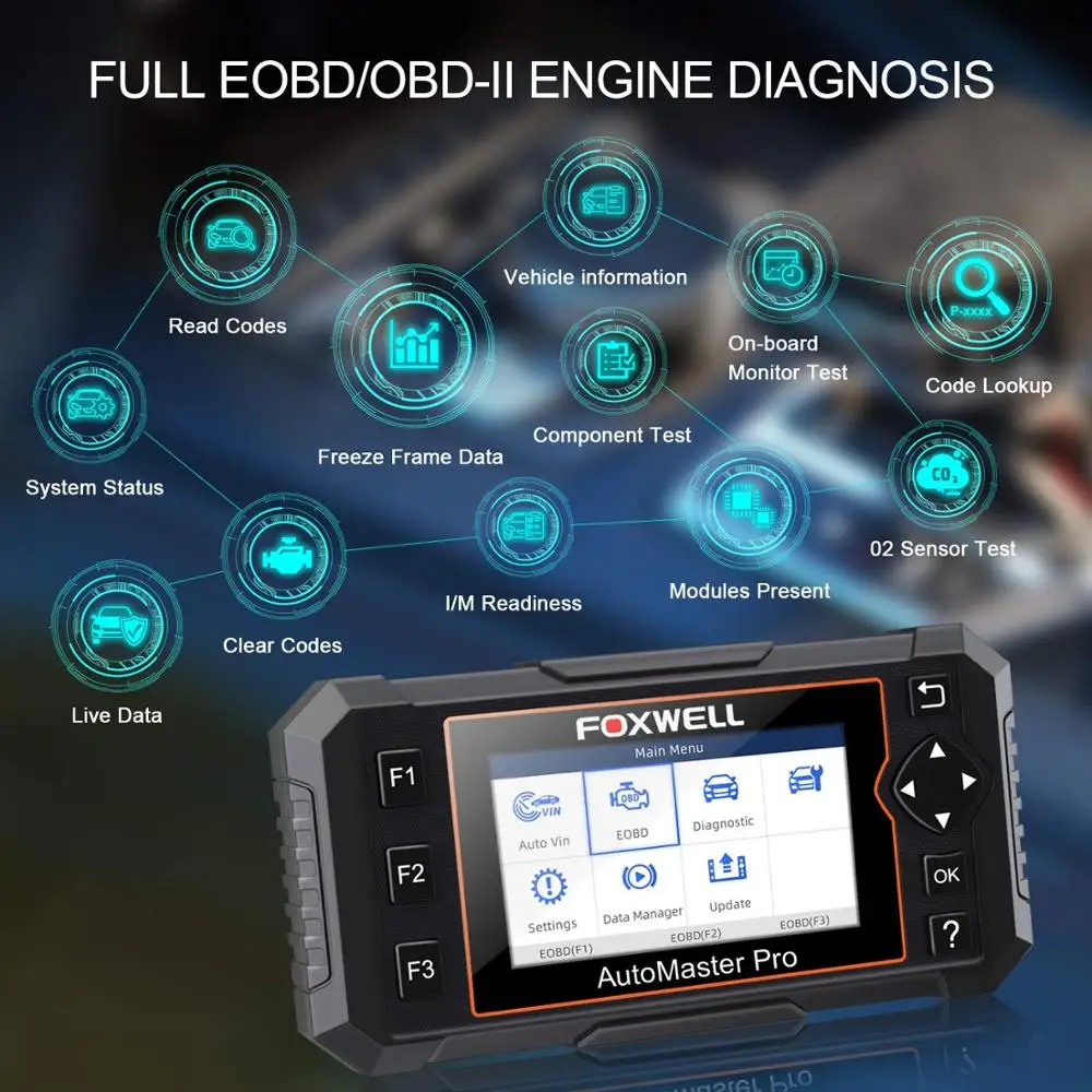 Foxwell NT614 Elite OBD2 автомобильный диагностический инструмент считыватель кодов