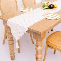 european style bronzing fabric tassel table runner creative new table cloth table runner decoration coffee tablecloth decoration