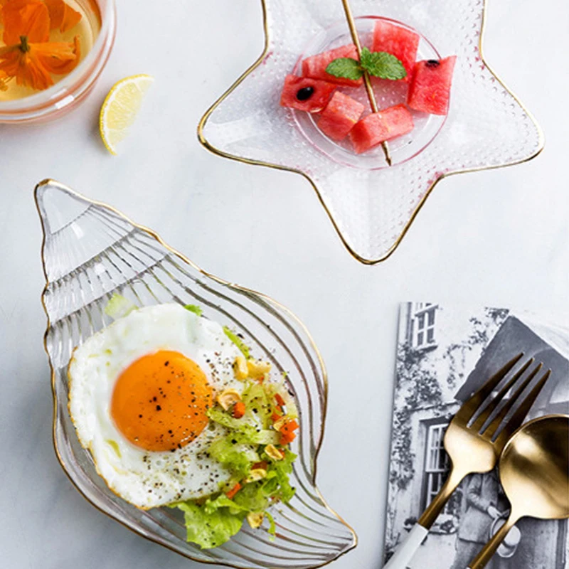 

Phnom Penh Transparent Glass Dinnerware Dinner Plates Lunch Plates Dessert Plates Fruit Tableware Wedding Decoration Tableware