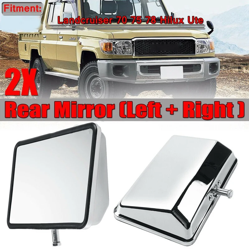 

2X хромированные боковые зеркала заднего вида для Toyota Land Cruiser 70 75 78 HILUX UTE