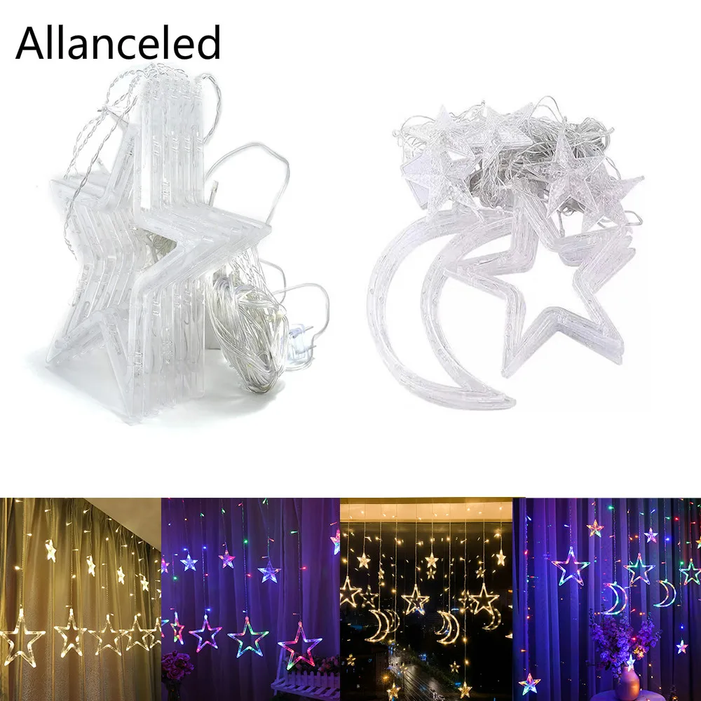 Рождественская сказочная светодиодная гирлянда занавес s в виде пентаграммы
