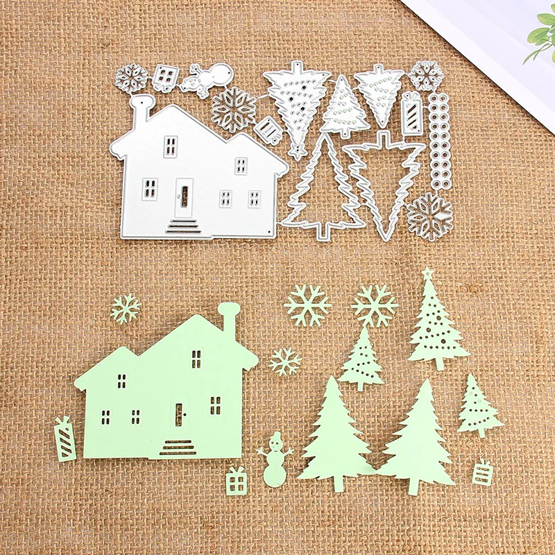 Штампы для скрапбукинга в рождественском доме металлические штампы рукоделия