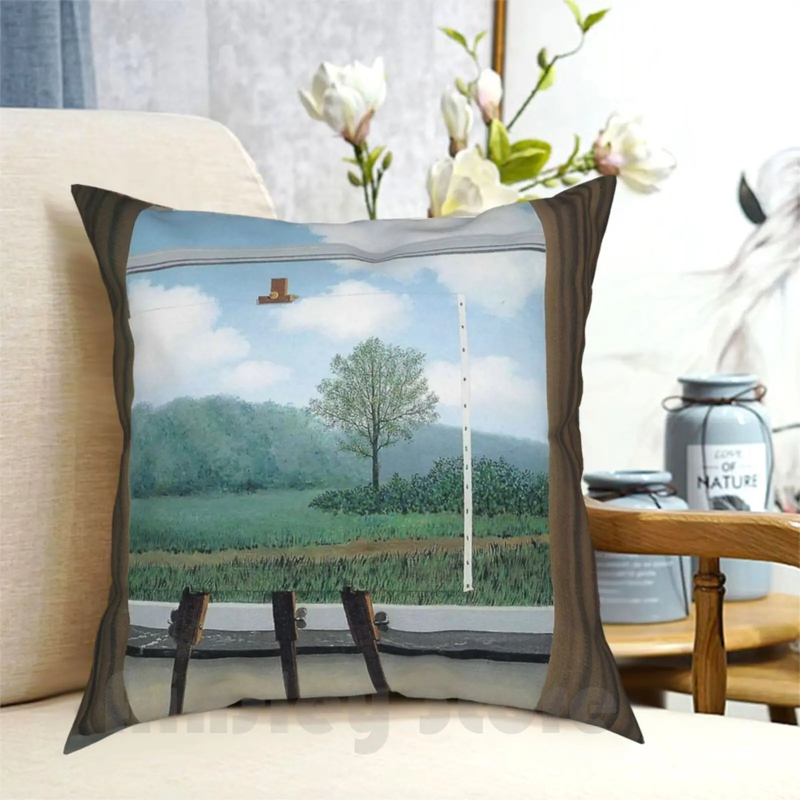 

The Human Condition ( La Condition Humaine )-René Magritte Pillow Case Printed Home Soft Throw Pillow The Human