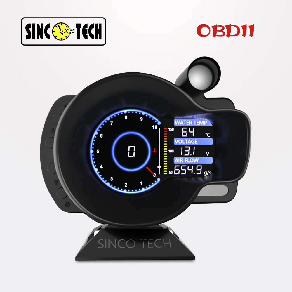 Цифровой дисплей DO916 OBDII Sinco Tech Dash Speed rpm с отображением температуры воды и