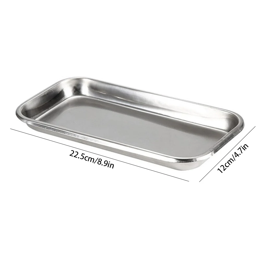 

Satinless Steel Tray Rectangle Vanity Tray Bathroom Storage Tray Makeup Jewelry Cosmetic Organizer Trays Equipment Plate Doctor