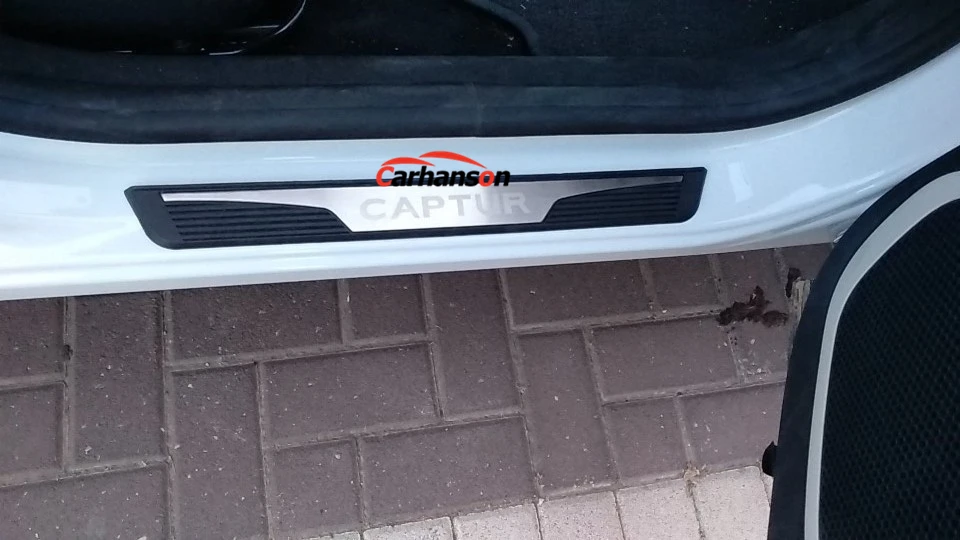 

Стайлинг автомобиля для Renault Captur аксессуары для отделки порога Накладка на дверь защита для входной двери Автомобильная наклейка 4 шт. 2015 2019