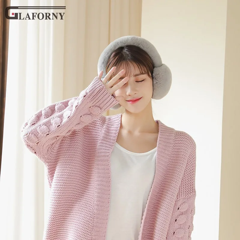 2019 корейская версия нового кролика рекс настоящие меховые наушники зимние