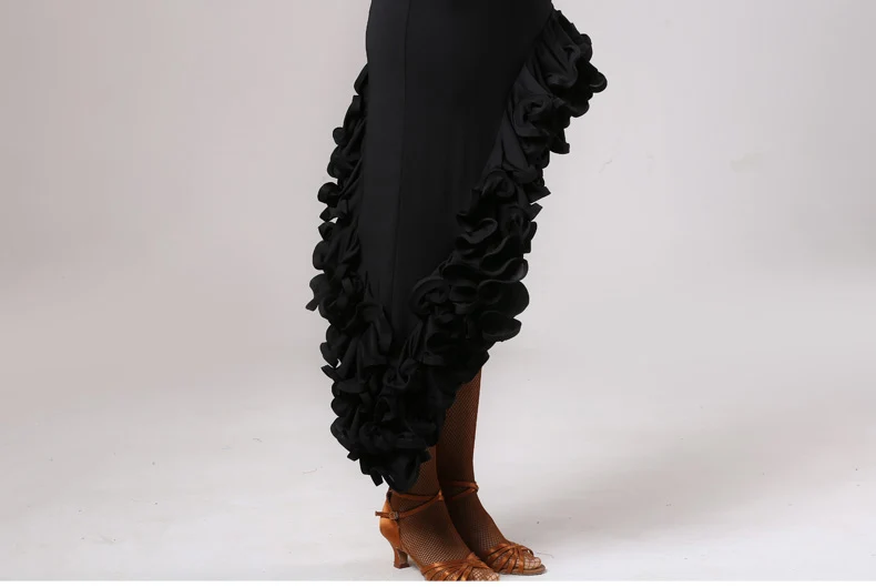 Latina Latin Dance Dress Women Salsa Competition Dresses Fringe CHEAP Shirt Skirt Set D0408 Mesh Sleeve | Тематическая одежда и