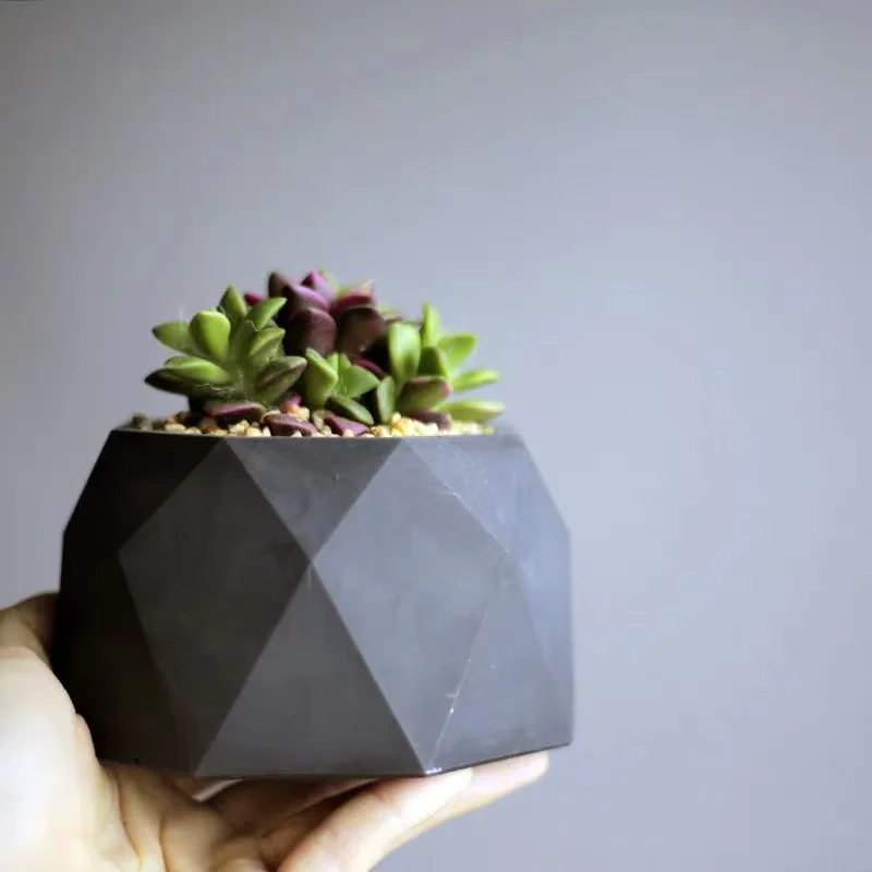 Форма для цветочного горшка в форме бриллианта, искусственная силиконовая форма, креативный подсвечник, форма для эпоксидной смолы, гипсовая глина