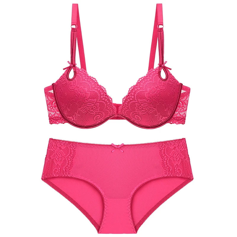 

Комплект кружевных бюстгальтеров размера плюс с трусиками, сексуальный бюстгальтер для женщин, комплект нижнего белья, бюстгальтер пуш-ап ...