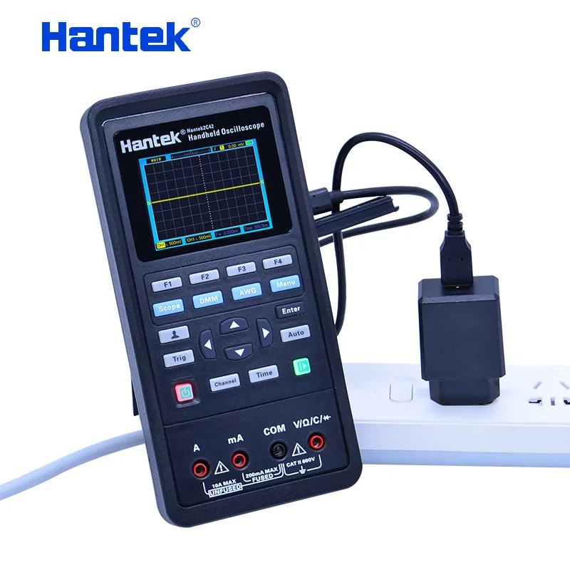 Hantek Осциллограф мультиметр Ручной+ Генератор сигналов 3 в 1 Автомобильный Осциллограф USB 2 канала 40 МГц 70 МГц ЖК-дисплей
