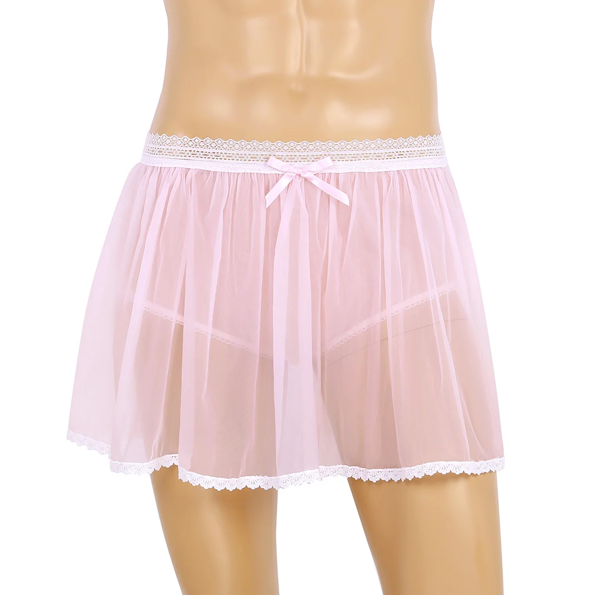 

Sissy Panties Skirt Sexy Lingerie for Men Gay Porno Underwear Crossdresser See Through Sheer Mesh Ruffled Mini Skirt Male Briefs