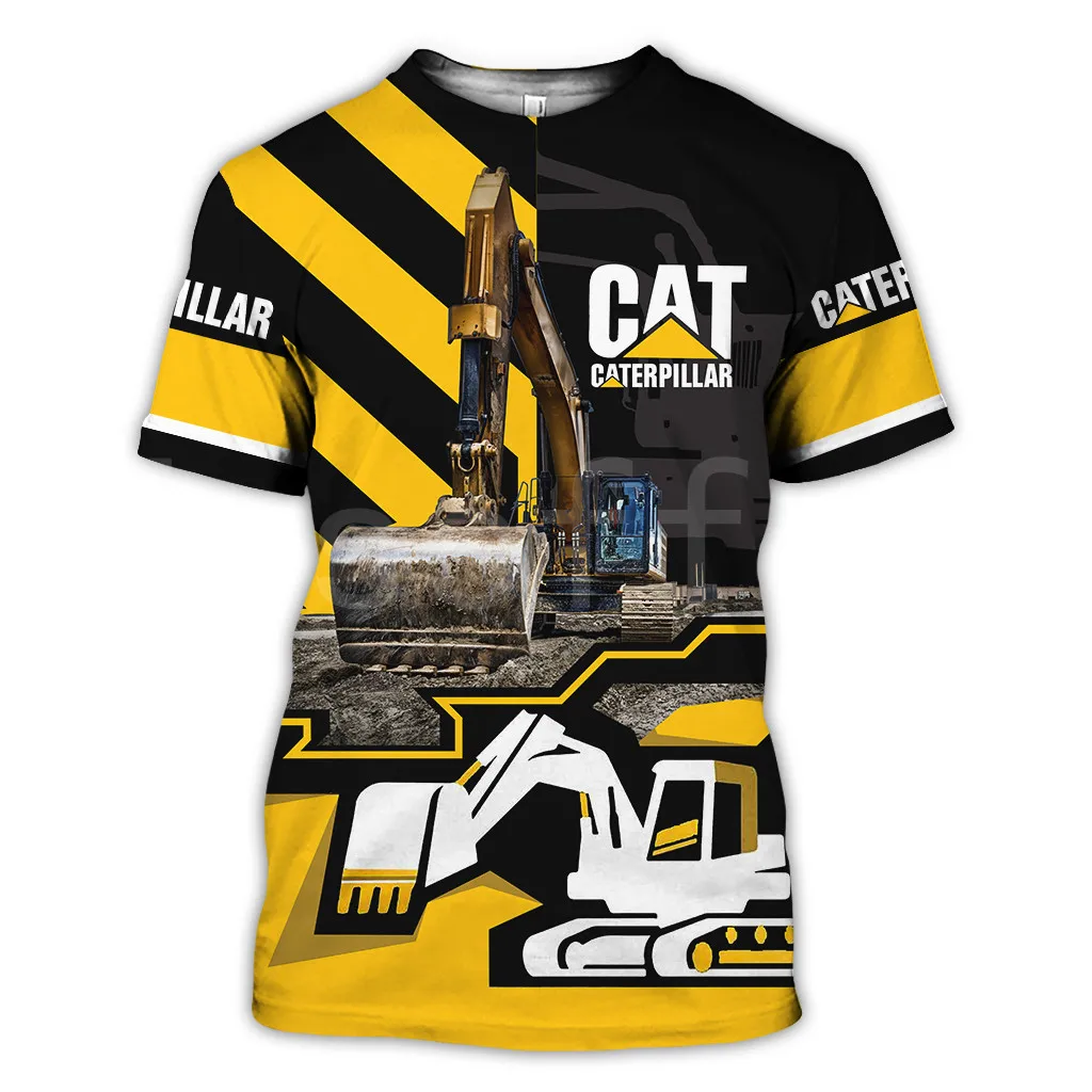 

Excavator Equipment Worker Machine Funny Fashion Harajuku 3D Printed women for men Summer T-shirts Short Sleeves Streetwear