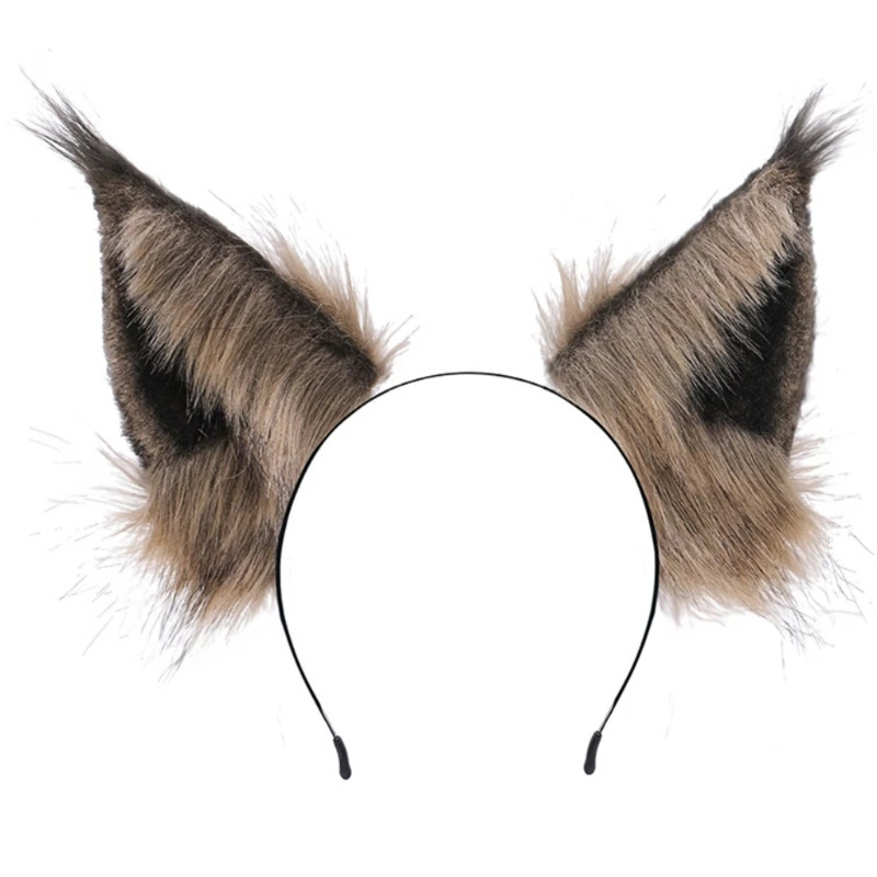 

Simulation Kitten Wolf Ears Headband Furry Animal Lolita Cosplay Party Hair Hoop