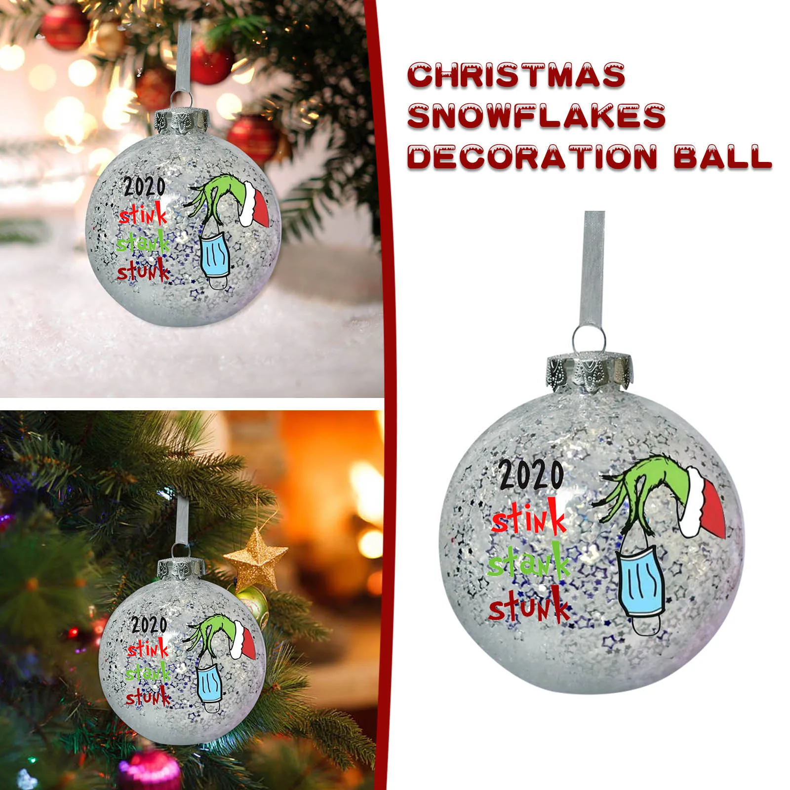 Фото 2021 Рождественские шары украшения Xmas мячики елочные с звезд зыбучих песков