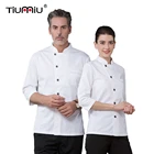 Новая дышащая сетчатая Униформа шеф-повара, унисекс, кухонная куртка для готовки, фартук, шляпа, пальто для ресторана, кафе, парикмахера, официанта