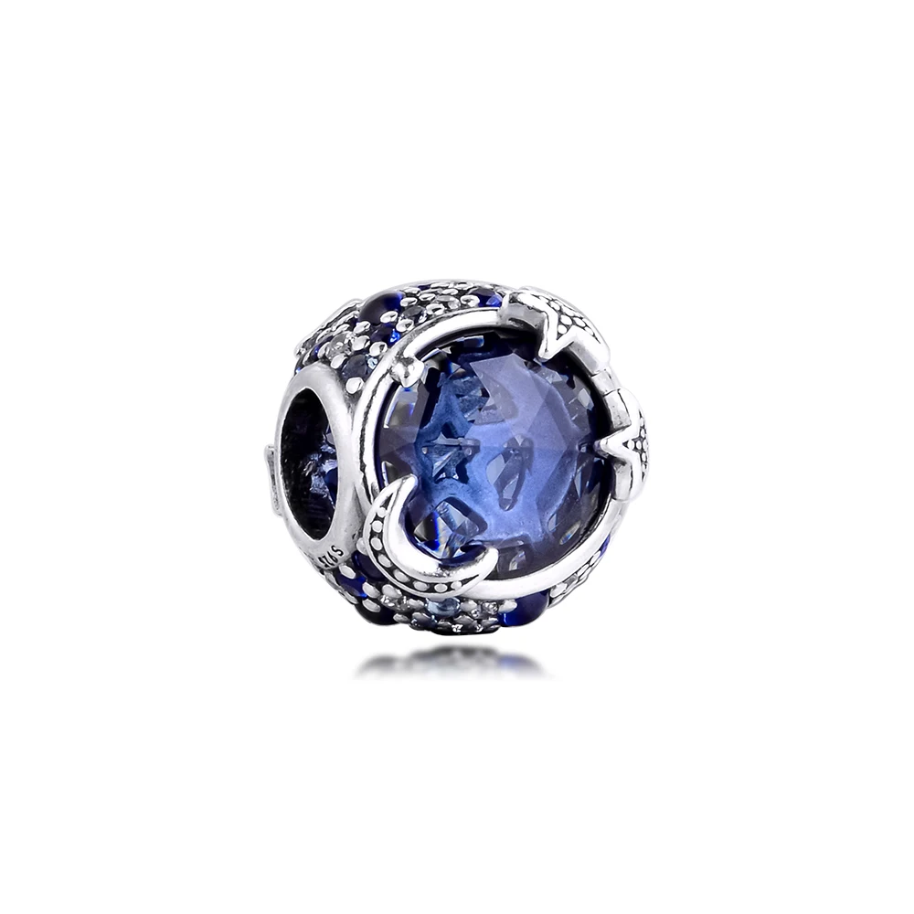 

CKK Winter Fit Europe Bracelets Celestial Blue Stars Charms Silver 925 Original Beads for Jewelry Making Sterling DIY