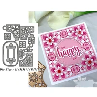 1pc flower frame cutting die stencil template for diy embossing paper photo album gift cards making scrapbooking