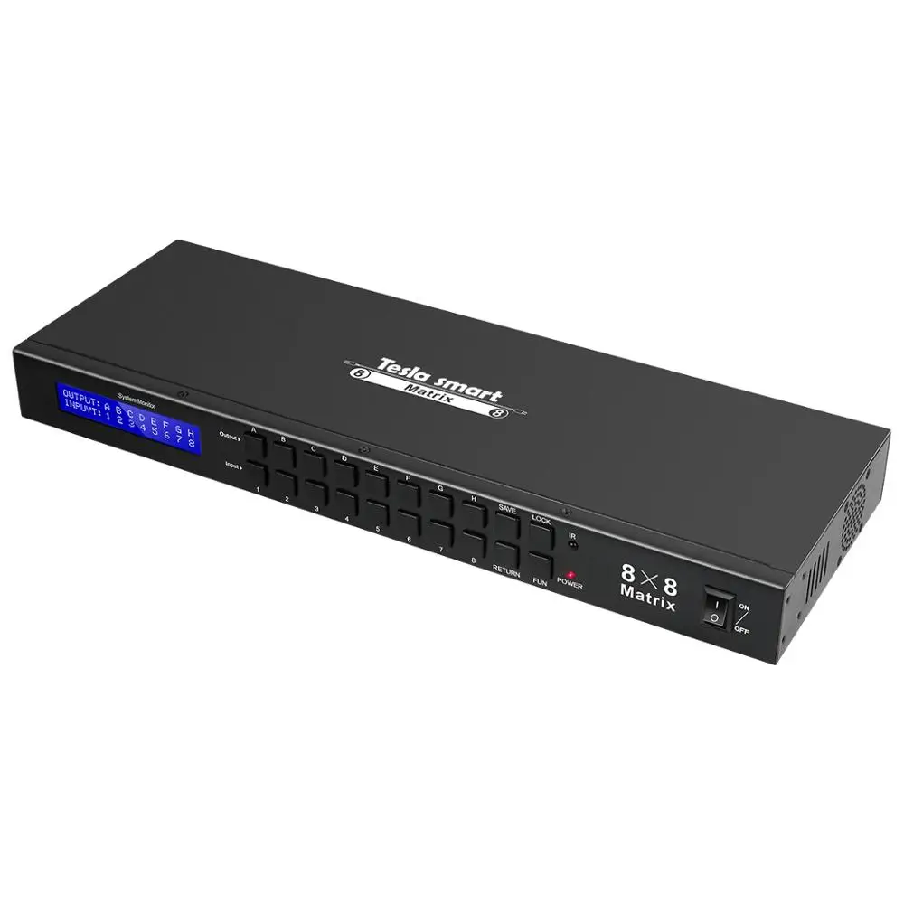 DHL Бесплатная доставка Tesla Smart 4K2K High Quality HDMI Matrix 8x8 с RS232/LAN 2 шт. 1U Ultra HD 4 к Full 1080 P 3D|tesla