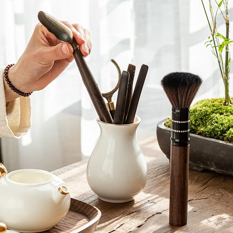 

Porcelain Tea Ceremony Six Gentlemen Kung Fu Tea Set Accessories Zero with Tea Art Combination Plate Decoration Tea Clamp Brush