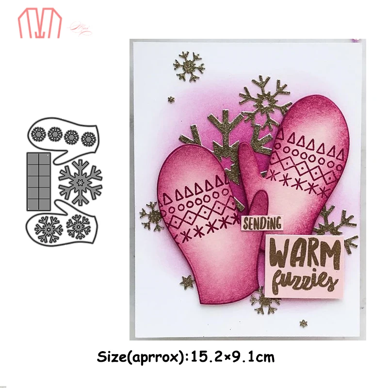 Маи Рождественские перчатки и снежинки металлические режущие штампы трафареты