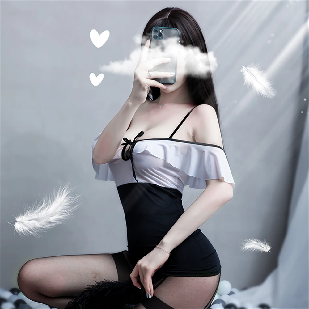 Костюмы женское сексуальное нижнее белье порно мини платье + G-стринги Нижнее с