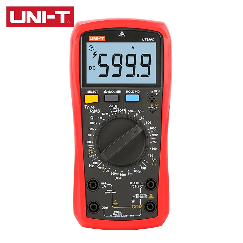 Цифровой мультиметр UNI T UT890C/UT890D + 6000 отсчетов True RMS ЖК дисплей Бесконтактный