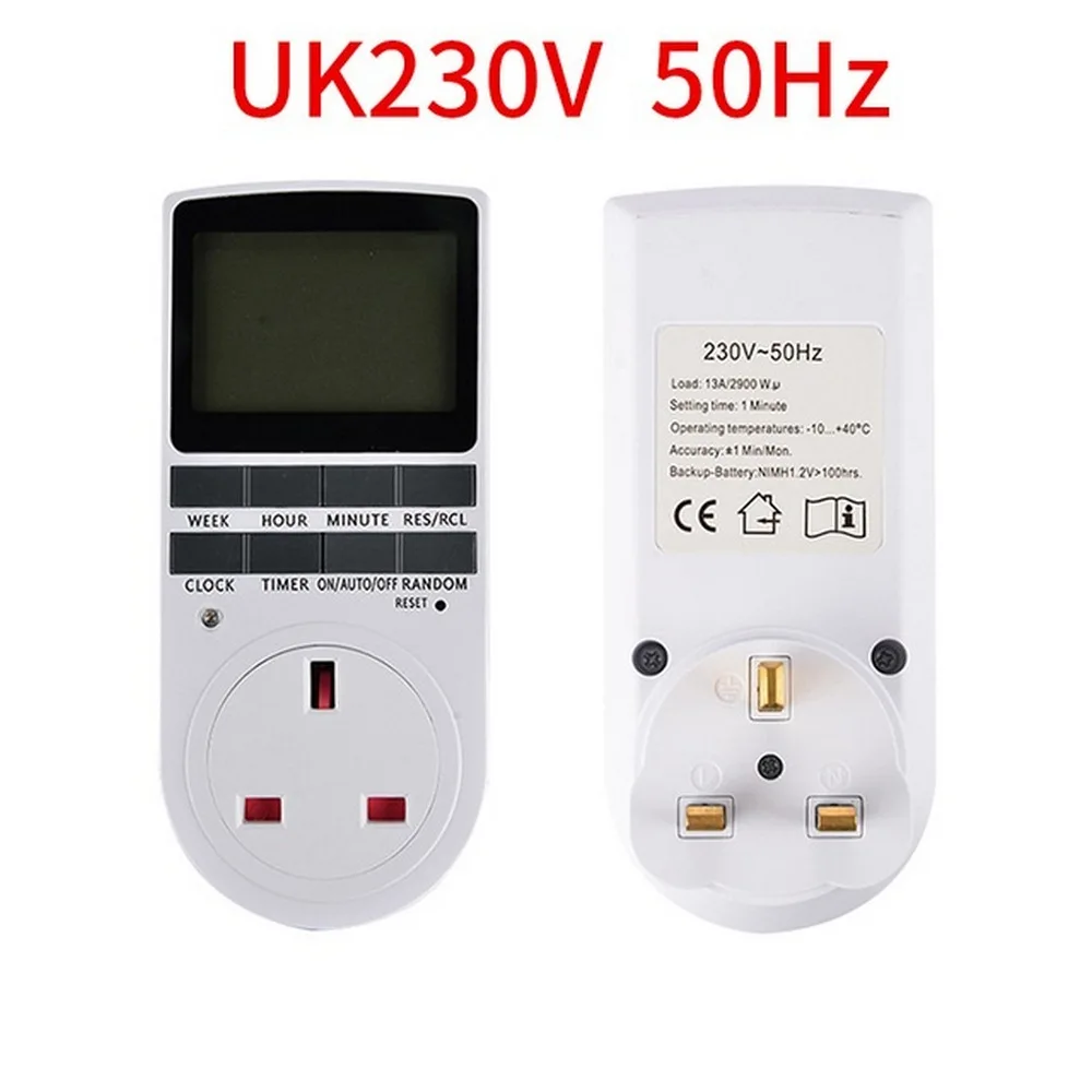 Электронный цифровой таймер с циклом на 24 часа штепсельная вилка EU UK AU US BR FR
