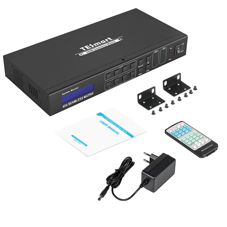 

Top Quality 4K 4x4 HDMI Seamless Switching Matrix Support 2x2 Video Wall