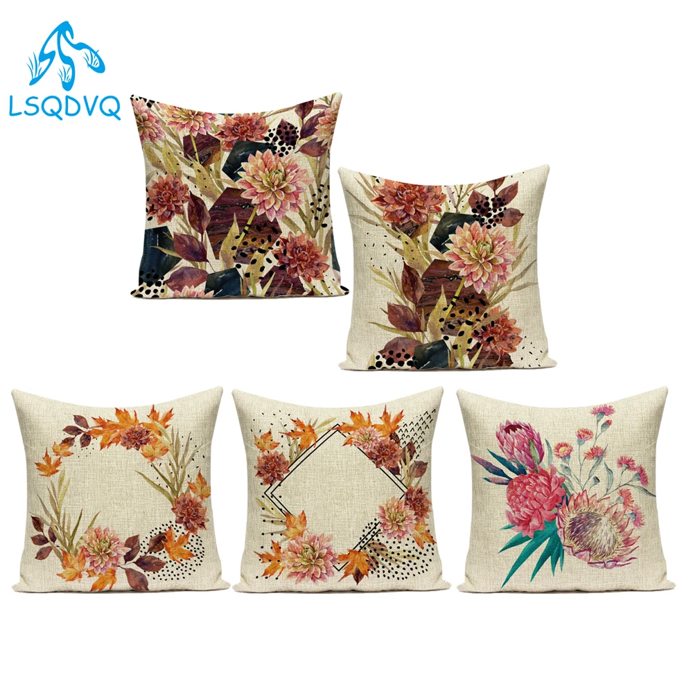 

Декоративная Наволочка на подушку наволочка подушки для полиэстер с цветочным узором пледы декоративные подушки украшения для дома мульти...