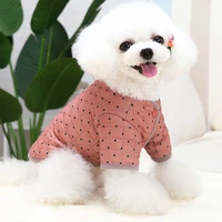 new warm cat dog padded jacket winter pet clothes dot pattern kahai kitten clothing pets outfit for small dog yorkie puppy coat