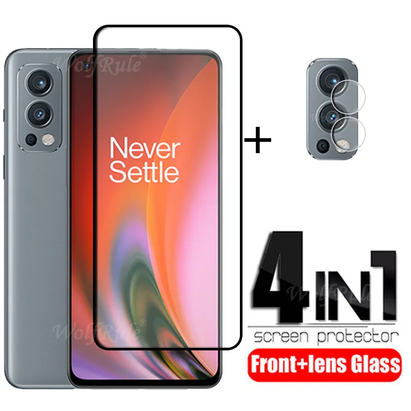 Protector de pantalla completa para m&oacute;vil, cristal templado 4 en 1 para Oneplus Nord 2 5G, para Oneplus Nord 2 5G-0
