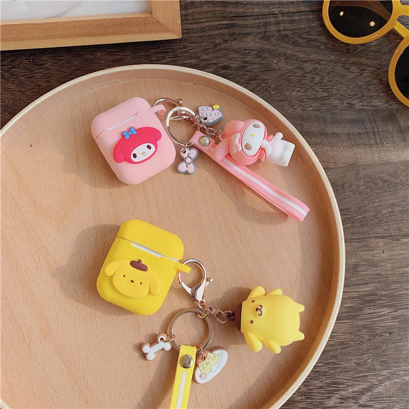 Милый мультяшный чехол для AirPods wireless oroll Melody koomi, брелок, беспроводные кожухи головных телефонов, чехол, подвеска для AirPods, 2 аксессуары