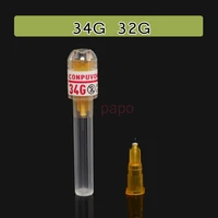 32g 34g needle piercing transparent syringe injection glue clear tip cap for pharmaceutical injection needle 32g 4mm 13mm 20pc