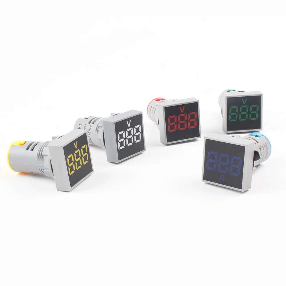 Вольтметр мини-измеритель напряжения с круглым LED дисплеем 22 мм 20-500 В переменного