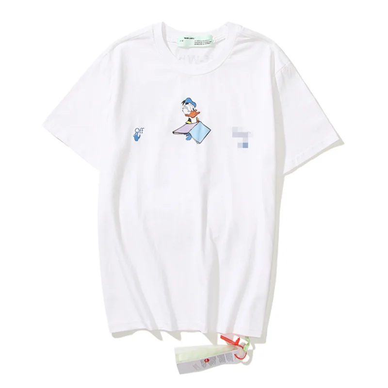 

19ss ow Oil Painting summer streetwear Arrow Trend Hip Hop Cotton Short Sleeve T-Shirt Men's Summer Wholesale off white t shirt