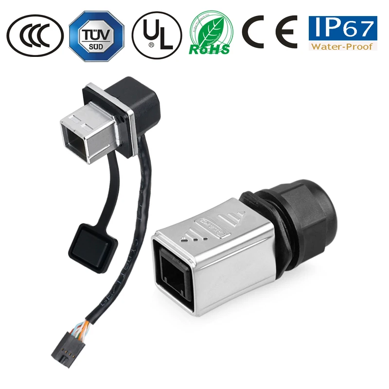 Водонепроницаемый разъем RJ45 металлический кабель/провод/панель IP67