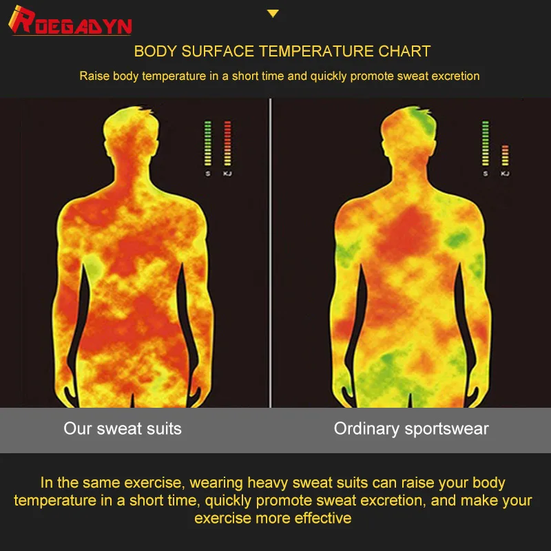 Мужской тренировочный костюм-сауна ROEGADYN толстовка с капюшоном для фитнеса