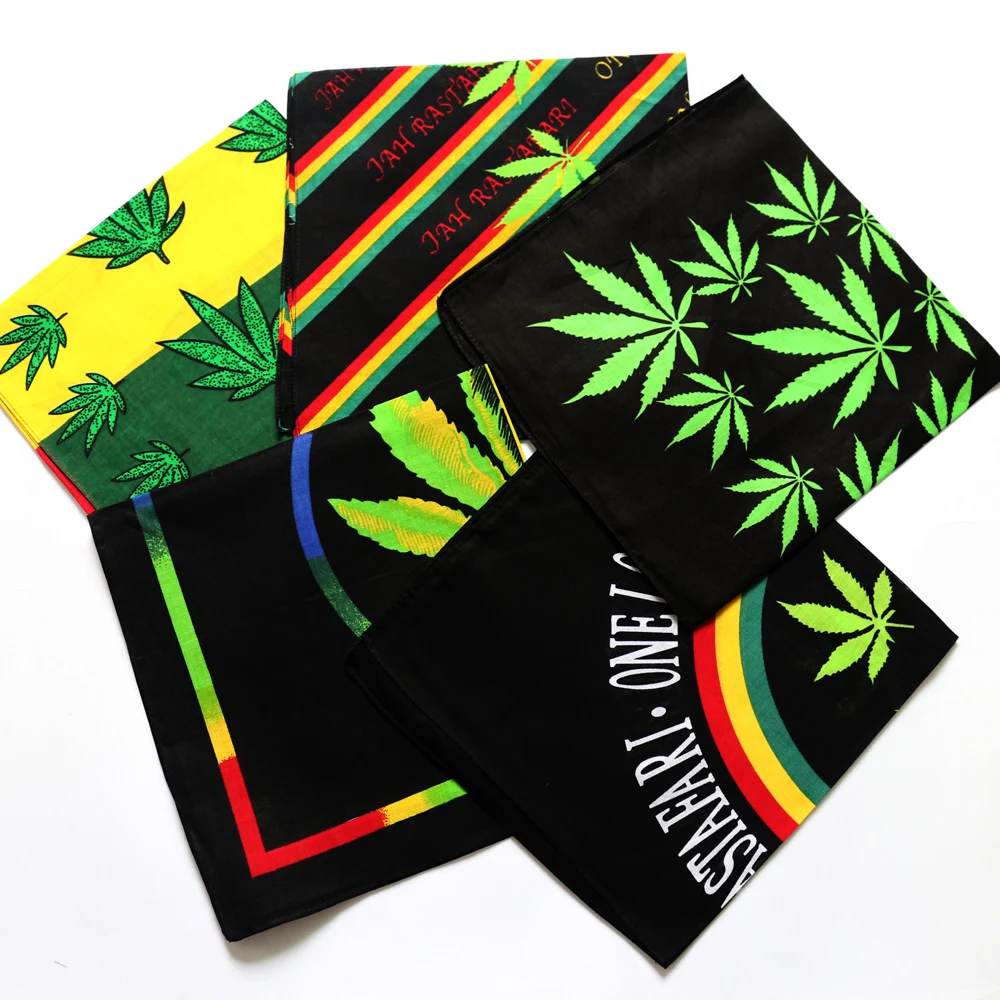 Бандана Rasta в стиле регги музыкальные листья Хлопковая мужская карманная