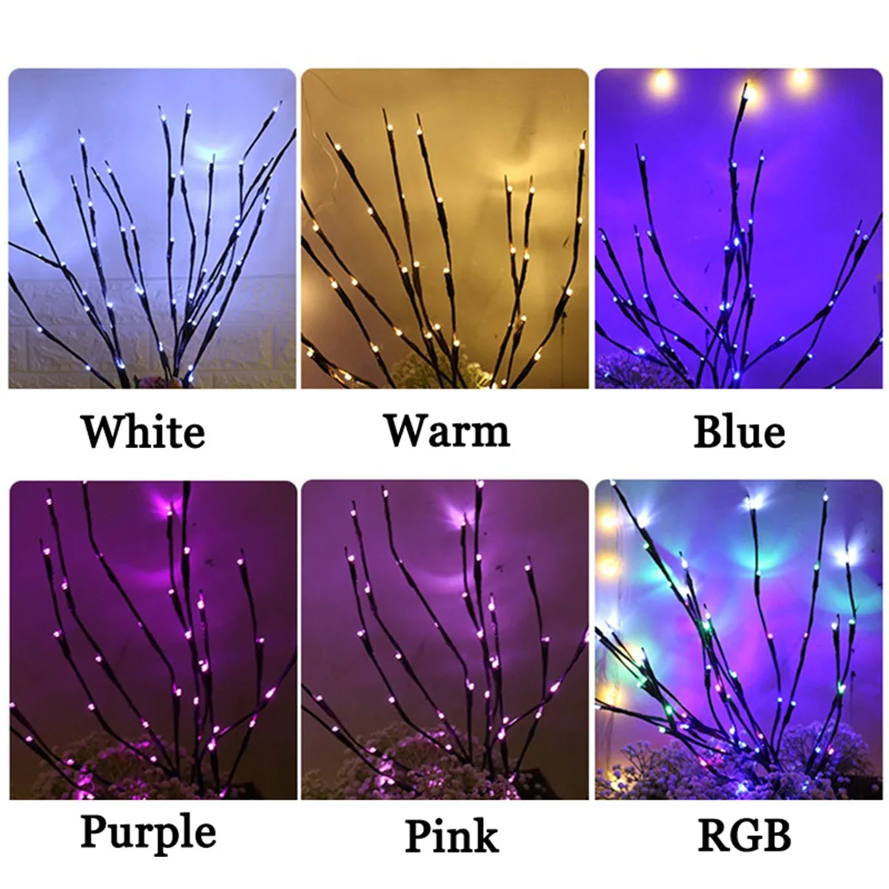 

20leds String Lights Tree Branch Light Table Ornaments Home Christmas New Year Decor Christmas Village Chic Decoration Kid Gifts