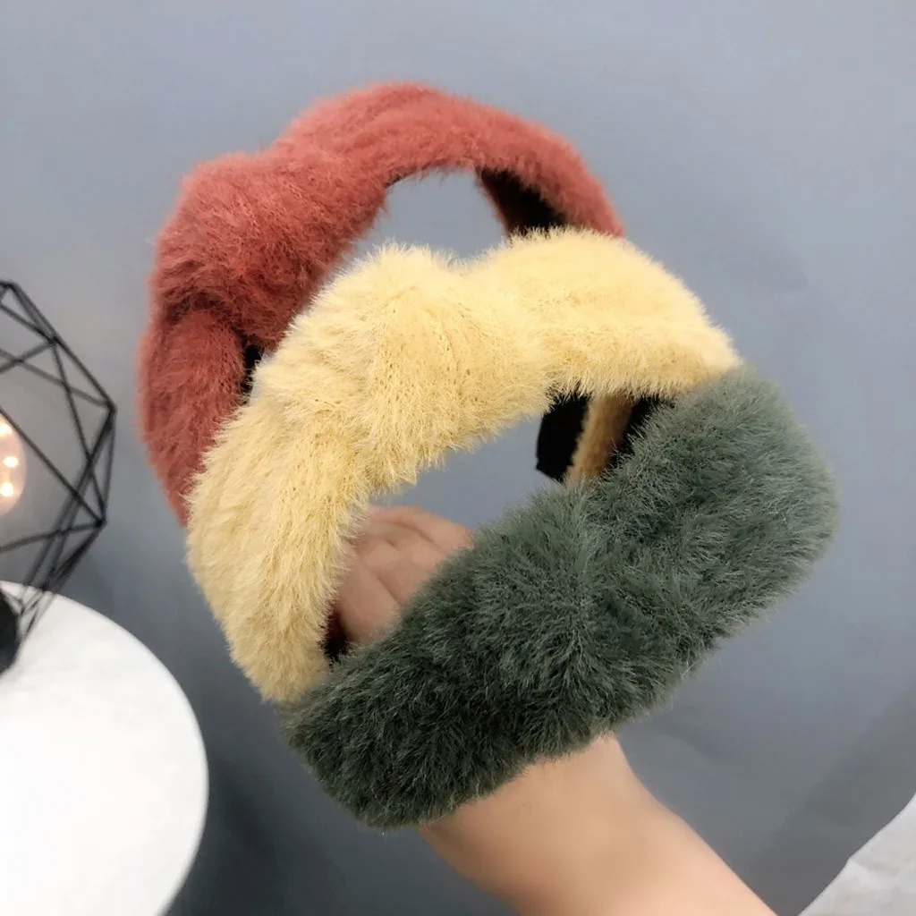 Модная повязка для волос с бантиком Женская на голову простая одноцветная Милая