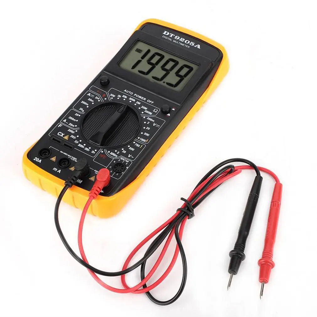 Цифровой Dt 9205A мультиметр ЖК дисплей Ac/Dc резистивно емкостный Амперметр тестер