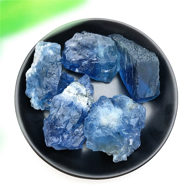 

1pc Natural Blue Fluorite Quartz Crystal Raw Stone Rough Reiki Healing Home Decoration specimen Natural Stones and Minerals