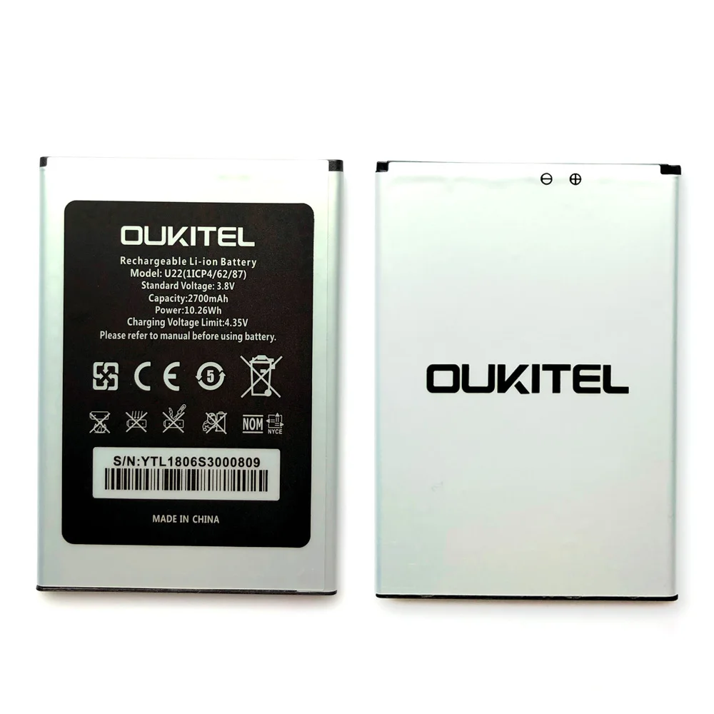 100% оригинальный новый аккумулятор Oukitel U22 2700 мАч запасная батарея для мобильный
